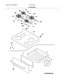 Top / Drawer parts for Frigidaire Range CFEF3046LSN from AppliancePartsPros.com