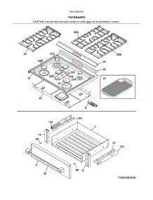 Top / Drawer parts for Kenmore Range 790.72583513 (79072583513, 790 72583513) from AppliancePartsPros.com