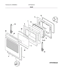 Door parts for Frigidaire Range CFEF3046LSN from AppliancePartsPros.com
