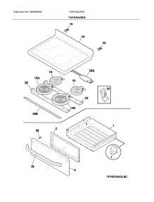Top / Drawer parts for Frigidaire Range CFEF3043RSD from AppliancePartsPros.com