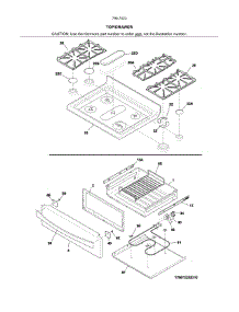 Top / Drawer parts for Kenmore Range 790.75239312 (79075239312, 790 75239312) from AppliancePartsPros.com