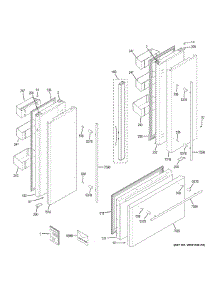 Doors parts for Ge Refrigerator ZIPS360NHCSS from AppliancePartsPros.com