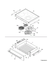 Top / Drawer parts for Kenmore Range 790.92583510 (79092583510, 790 92583510) from AppliancePartsPros.com