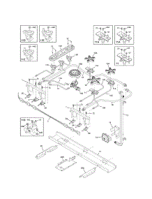 Burner parts for Kenmore Range 790.79623701 (79079623701, 790 79623701) from AppliancePartsPros.com