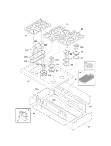 Main Top parts for Kenmore Range 790.79623701 (79079623701, 790 79623701) from AppliancePartsPros.com