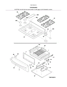 Top / Drawer parts for Kenmore Range 790.75232311 (79075232311, 790 75232311) from AppliancePartsPros.com
