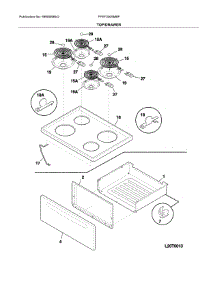Top / Drawer parts for Frigidaire Range FFEF3005MBF from AppliancePartsPros.com