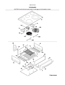 Top / Drawer parts for Kenmore Range 790.41313413 (79041313413, 790 41313413) from AppliancePartsPros.com