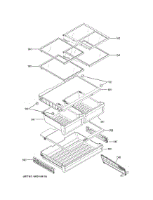 Fresh Food Shelves parts for Ge Refrigerator GNE25JMKCFES from AppliancePartsPros.com