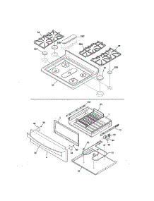 Top / Drawer parts for Kenmore Range 790.75353311 (79075353311, 790 75353311) from AppliancePartsPros.com