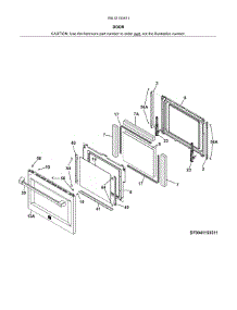 Door parts for Kenmore Wall Oven 790.41153511 (79041153511, 790 41153511) from AppliancePartsPros.com