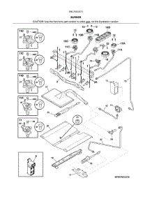 Burner parts for Kenmore Range 790.75233311 (79075233311, 790 75233311) from AppliancePartsPros.com