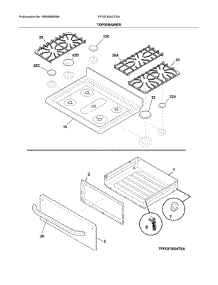 Top / Drawer parts for Frigidaire Range FFGF3054TSA from AppliancePartsPros.com