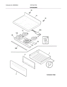 Top / Drawer parts for Frigidaire Range CFEF3051TWA from AppliancePartsPros.com