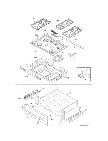 Top / Drawer parts for Kenmore Range 790.32623311 (79032623311, 790 32623311) from AppliancePartsPros.com
