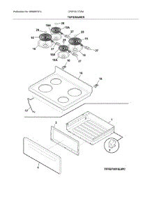 Top / Drawer parts for Frigidaire Range CFEF3011TWA from AppliancePartsPros.com