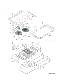 Top / Drawer parts for Kenmore Range 790.42553310 (79042553310, 790 42553310) from AppliancePartsPros.com
