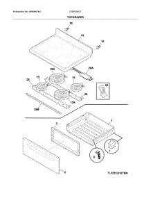 Top / Drawer parts for Frigidaire Range CFEF3053TWA from AppliancePartsPros.com