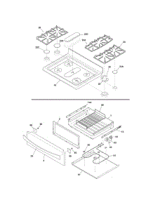 Top / Drawer parts for Kenmore Range 790.75339310 (79075339310, 790 75339310) from AppliancePartsPros.com