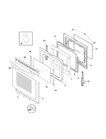 Door parts for Kenmore Range 790.95069310 (79095069310, 790 95069310) from AppliancePartsPros.com