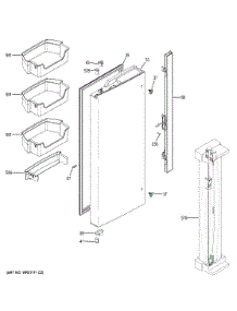 Fresh Food Door - Lh parts for Ge Refrigerator GNE25JGKFFWW from AppliancePartsPros.com
