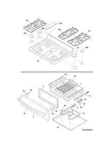 Top / Drawer parts for Kenmore Range 790.75343310 (79075343310, 790 75343310) from AppliancePartsPros.com