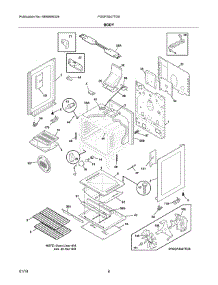 Body parts for Frigidaire Range FGGF3047TDA from AppliancePartsPros.com