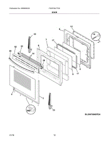 Door parts for Frigidaire Range FGGF3047TDA from AppliancePartsPros.com