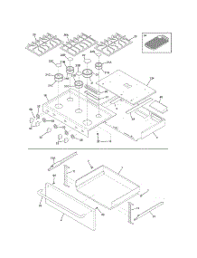 Main Top / Drawer parts for Kenmore Range 790.75403502 (79075403502, 790 75403502) from AppliancePartsPros.com