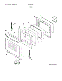 Door parts for Frigidaire Range FFGF3056TWA from AppliancePartsPros.com