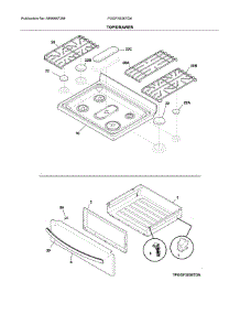 Top / Drawer parts for Frigidaire Range FGGF3036TDA from AppliancePartsPros.com