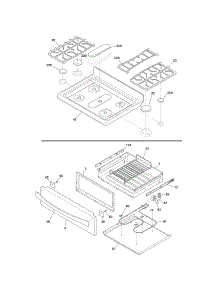 Top / Drawer parts for Kenmore Range 790.78303014 (79078303014, 790 78303014) from AppliancePartsPros.com