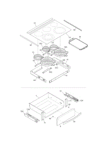 Top / Drawer parts for Kenmore Range 790.41059101 (79041059101, 790 41059101) from AppliancePartsPros.com