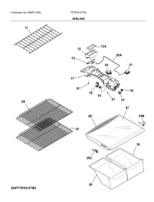 Shelves parts for Frigidaire Refrigerator FFTR1814TS5 from AppliancePartsPros.com