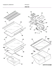 Shelves parts for Frigidaire Refrigerator FFHT1621TW1 from AppliancePartsPros.com