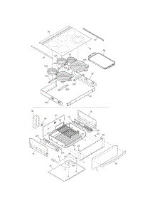 Top / Drawer parts for Kenmore Range 790.41079101 (79041079101, 790 41079101) from AppliancePartsPros.com