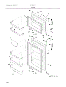 Doors parts for Frigidaire Refrigerator FFHT1621TW1 from AppliancePartsPros.com