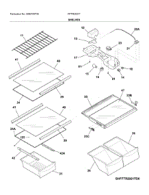 Shelves parts for Frigidaire Refrigerator FFTR2021TB3 from AppliancePartsPros.com