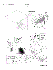 System parts for Frigidaire Refrigerator FFTR2021TW3 from AppliancePartsPros.com