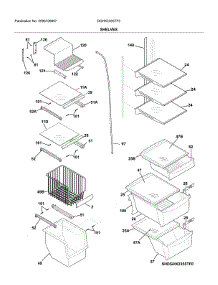 Shelves parts for Frigidaire Refrigerator DGHX2355TF5 from AppliancePartsPros.com