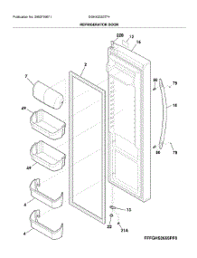 Fresh Food Door parts for Frigidaire Refrigerator DGHX2355TF4 from AppliancePartsPros.com