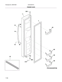 Freezer Door parts for Frigidaire Refrigerator DGHX2355TF4 from AppliancePartsPros.com