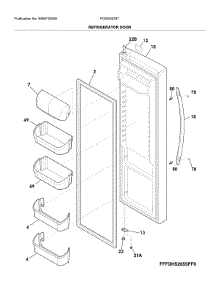 Fresh Food Dor parts for Frigidaire Refrigerator FGSS2635TP4 from AppliancePartsPros.com