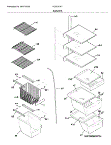 Shelves parts for Frigidaire Refrigerator FGSS2635TP4 from AppliancePartsPros.com