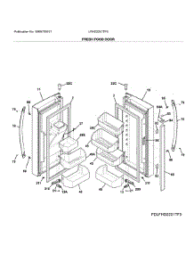 Fresh Food Door parts for Frigidaire Refrigerator LFHD2251TF5 from AppliancePartsPros.com