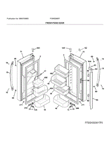 Fresh Food Door parts for Frigidaire Refrigerator FGHB2868TF4 from AppliancePartsPros.com