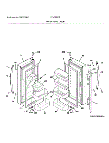 Fresh Food Doors parts for Frigidaire Refrigerator FFHD2250TD5 from AppliancePartsPros.com
