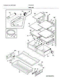 Shelves parts for Frigidaire Refrigerator FFHD2250TD5 from AppliancePartsPros.com