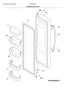 Refrigerator Door parts for Frigidaire Refrigerator FGSS2335TF3 from AppliancePartsPros.com