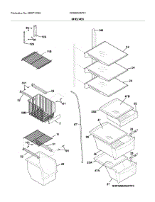 Shelves parts for Frigidaire Refrigerator FGSS2335TF3 from AppliancePartsPros.com